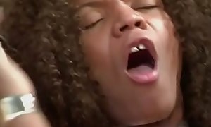 Beutiful black couple anal sex and deep penetration on the couch