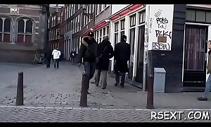 Horny old boy takes a tour in amsterdam's redlight district