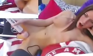 Horny Teen with closeup fuck on webcam