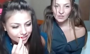 horny blonde sister flashing,masturbating, kissing and so on @ webcam