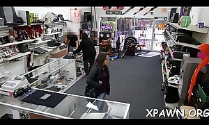 Intensive bimbo non-professional is in the store, getting rammed