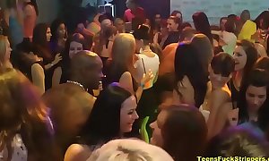 Crazy teenies engulf and team fuck cfnm strippers