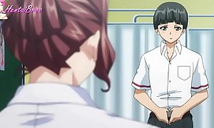 Anime pupil dissimulate his reply to teacher into coitus usherette