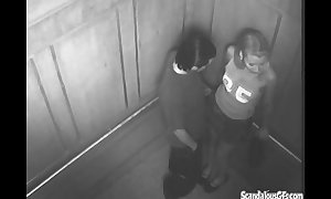 Sexy time in the elevator acquires caught on livecam