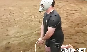 Sexy facesitting and torture for completely wrapped up villein