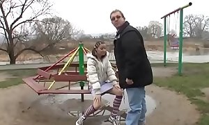 Skinny legal age teenager gets a real hardcore fuck from an older man