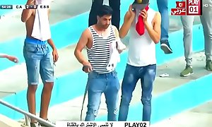 Tunisian supporter shows his dick to police