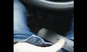 Flashing naughty play in the car