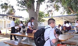 Teen cassidy klein engulfing on the inform of of schoolyard
