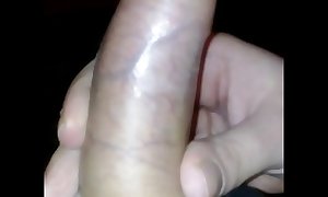 Uncut cock wank with big thick creamy cumshot