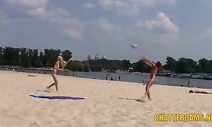 Sweet Teen Nudists Beach Playtime