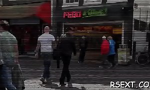 Aroused guy takes a travel in the amsterdam redlight district