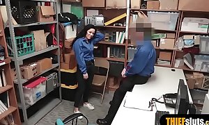 Cute latina shoplifter gets fucked by a nasty mall cop