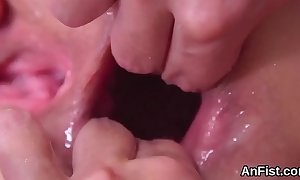 Nasty lesbo peaches are opening up and fist fucking ass holes