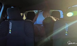 Back Seat Threesome with Kissa Sins and Alexis Monroe
