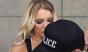 Big Tit Babe's Cucked Husband Gets Arrested, but Her Pussy Saves Him