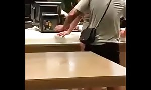 Adrenaline junkies. Guy fucked her at the counter, caught by customer