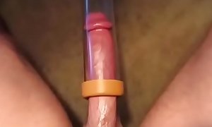 Vacuum Blowjob on 10 inch penis makes big dick start flexing and cumming