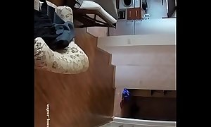 Couple spy cam at living room